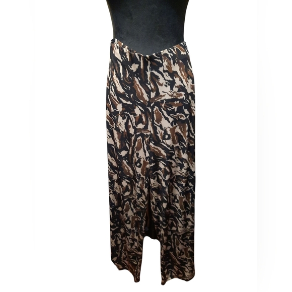 Zara Stylish Women's Wide Leg Camo Patterned Palazzo Pants Small High Waisted - Picture 2 of 3